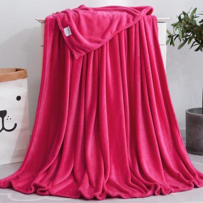 China PORTABLE New Arrivals Lounge Bed Super Soft Comfortable Solid Throw Flannel Blanket for sale