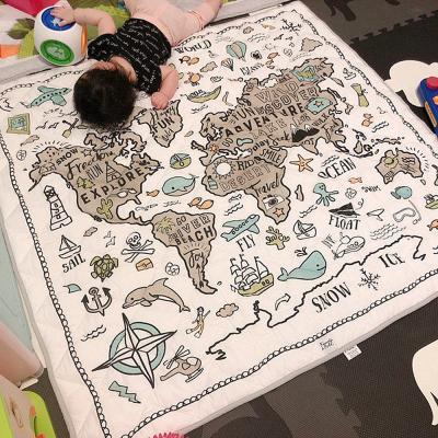 China Nordic Adventure Map World Decoration Room Kids Anti-Pull Mats Air Baby Crawling Treatment Comforter Covering for sale