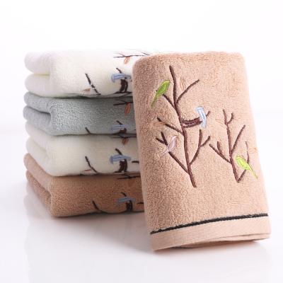 China Wholesale 100% Cotton High Absorbency Embroidery Child Safe Soft Premium Quality Face Towel For Bath for sale