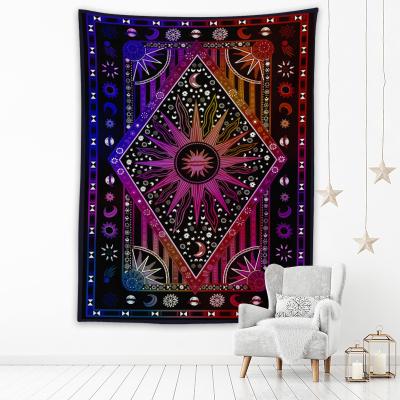 China Anti Static Unique Wall Hanging Wholesale Orange And Black Wall Decoration Colorful Indian Tapestries for sale