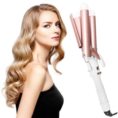 China New Design Portable Safety Car Curling Iron Professional Ionic Cordless Hair Curlers 3 Barrel Curling Iron Magic Wand Prices Best Hair Curler for sale