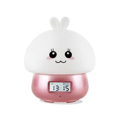 China Children's Classroom Bunny Baby Night Light Children's Alarm Clock and Alarm Clock for Bedroom for sale