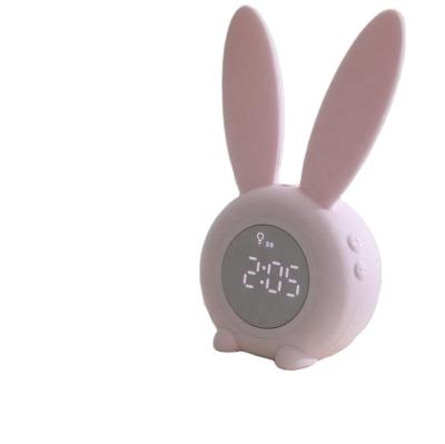 China Calendars Cartoon Sleep Training Rabbit Digital Alarm Clock Baby Night Light and Wake Up Alarm Clock for Bedroom for sale