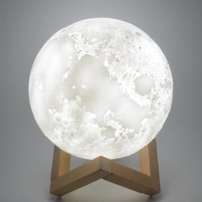 China Smart Light Sensor Control Led Dimmable Lunar Color Changing Night Light Moon Lamp with 16 Colors for sale