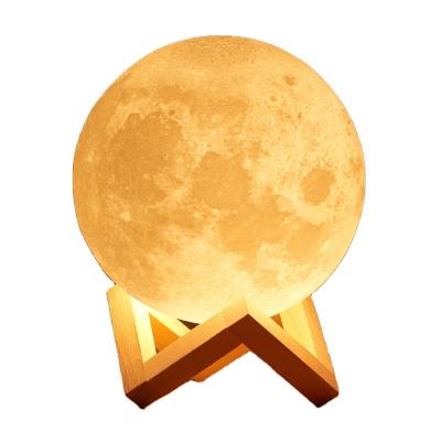 China Lighting Bedside Table Lamp Blue-tooth Night Light Speaker And Wireless Charger Sleep Mode 3 D Moon Lamp for sale