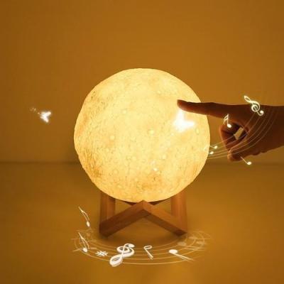 China Modern Custom Blue-Tooth Speaker Moon Lamp Sleep Night Lights Rechargeable For Baby Kids for sale