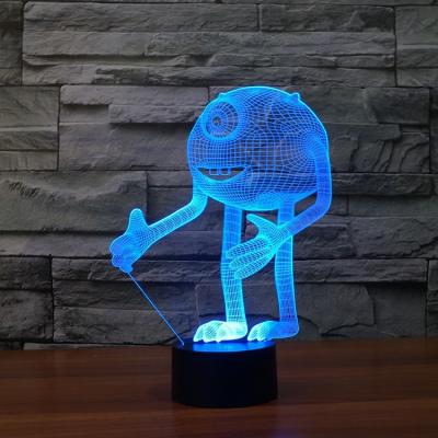 China 3D Acrylic Night Light Cute Big Eye 3D Acrylic Night Lighting Led Light for sale