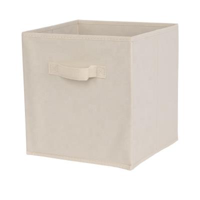 China Durable Eco-Friendly Storage Bins Durable And Sturdy Non-woven Storage Bins With 2 Reinforced Handles for sale