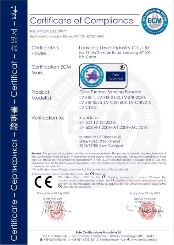 CE - Luoyang Lever Industry Co.,Ltd