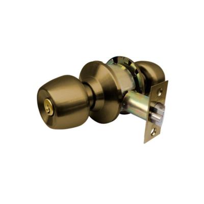 China Entry Security Round Antique Brass Knob Lock SS201/SS304 Lockset Interior Door Knob Lock Tubular Case for sale