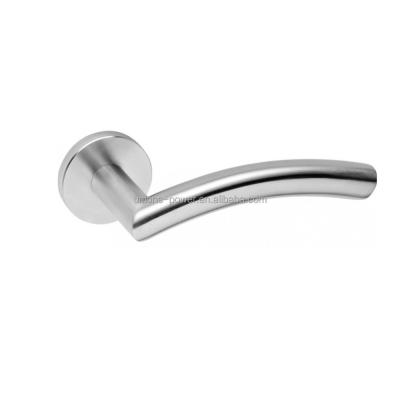 China Household Curved Lever On Rosette Lock Handle Heavy Zinc Rosette Door Lever Lock Interior Home Rosette Lock for sale