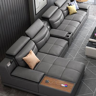 China Modular Modern Leather Single Sofa Living Room Furniture Living Room Furniture L Shaped Variable Sofa for sale