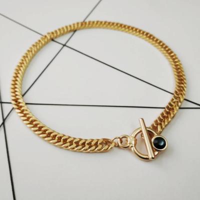 China Latest Design Women Gold Chain Necklace Stainless Steel Statement Choker Chain Necklace TRENDY for sale