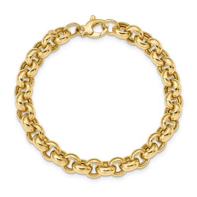 China Wholesale Trendy Women Fashion Chain 14k Gold Plated Chain Bracelet Stainless Steel Chain Bracelet Jewelry for sale