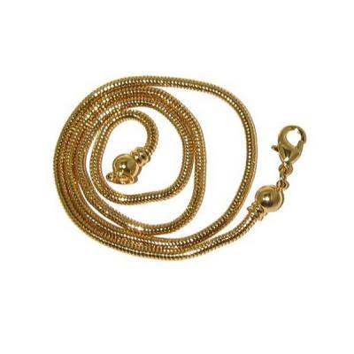 China Jewelry Gold Brass Chains Removable Snake End Necklace 2.6mm Thick For Pendants for sale