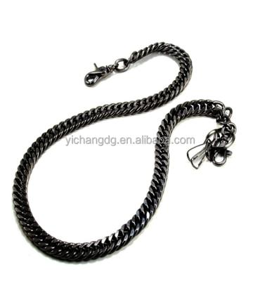 China Heavy Black Doublek Biker Trucker Key Chain Stainless Steel Wallet Chain for sale