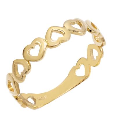 China Fashion 316L Stainless Steel Women's Gold Plated Stainless Steel Ring Jewelry Engagement Heart Ring for sale