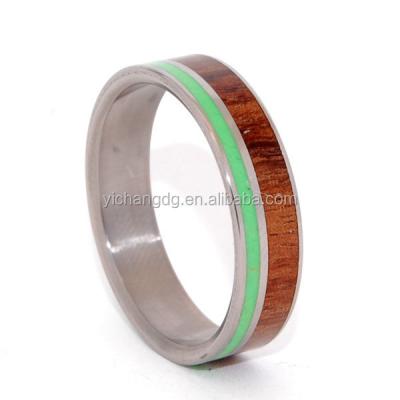 China Unique ring in alliance wood contrasted by a luminous green stone from Gaspeite for sale