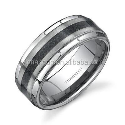 China Ring Inlay Dinosaur Bone and Titanium Titanium Meteorite New Design Men Ring for sale