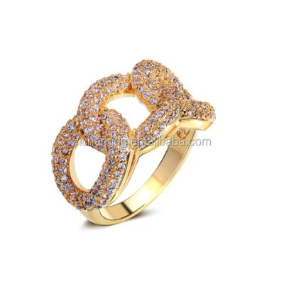 China Stainless Steel Stainless Steel Bangle Chain Ring With CZ Stone for sale