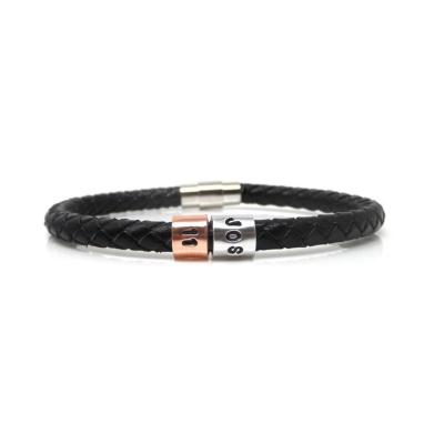 China Fashion Jewelry Stainless Steel Hot Sale Birthday Gift Mens Handmade Bracelet And Wave Leather Bracelet for sale