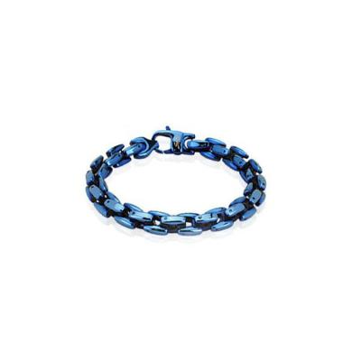 China STAINLESS STEEL BLUE TITANIUM ANODIZED SCALE LINKED MEN'S BRACELET for sale