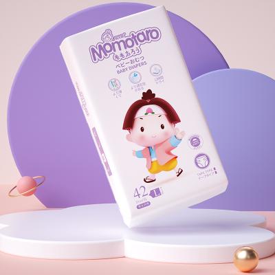 China Wholesale Momotaro Brand Free Samples Ears Factory Printed Elastic Baby Diapers for sale