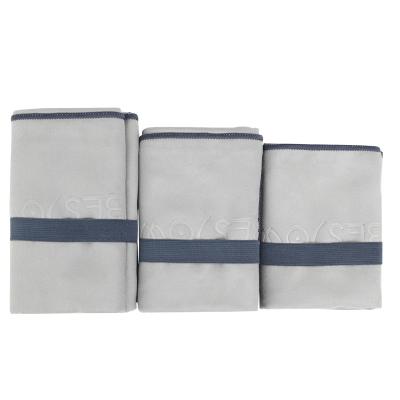 China Super-Dri Sports Towel Suede Microfiber Face Seal Light Absorbent Child Safe Gray Portable Free Sand Water for sale