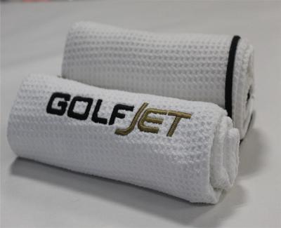 China Custom Compressed Microfiber Waffle Soft Water Intake Golf Towel for sale