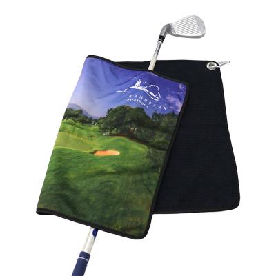 China China Product Child Safe Manufacturers One Side Printed Super Triy Mini Portable Microfiber Golf Towel for sale