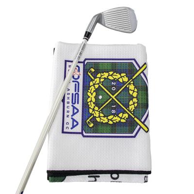 China Amazon Best Selling High Quality QUICK DRY Picture Printed 80%Polyester and 20%Nylon 390gsm Microfiber Golf Towel With Custom Logo for sale