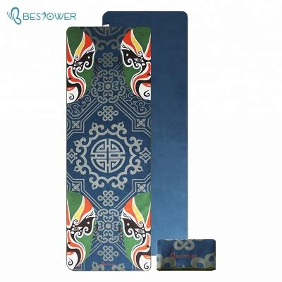 China Wholesale Microfiber Suede Beach Towels Yoga Dyed Single Side High Quality Double Side Super Twisted Printed Mat for sale