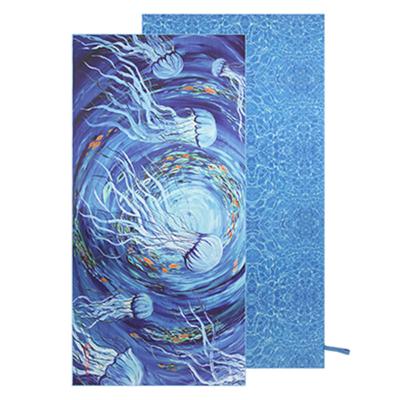 China Compressed GRS Factory Recycled 90% Fiber Printed Beach Towel And 50% Recycled Fiber for sale