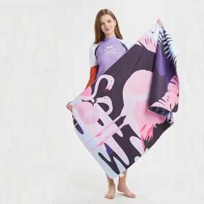 China Compressed China Supply Custom Double Side Printing Microfiber Towel For Beach for sale