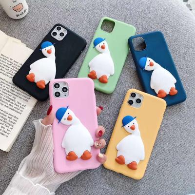 China Free Shipping TPU 3D Cute Duck Phone Case Cover for iPhone 11 pro XS max XR 7 7Plus for sale