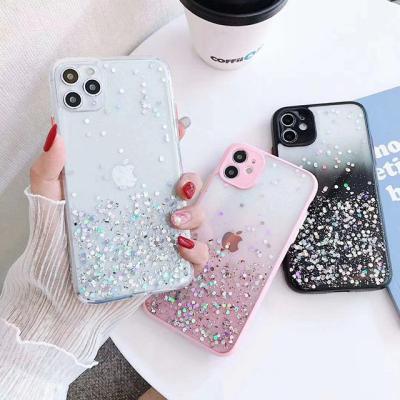 China 2021 Popular Glossy Tpu Phone Case Bling Soft Cover For iPhone 12 for sale