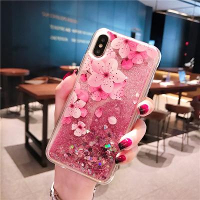 China Free Shipping Shiny TPU Bling Flower Phone Case For iPhone 11 Pro XR Max XS 7 8 Max Plus X Soft TPU Cover for sale