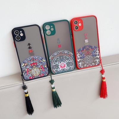 China Free Shipping Chinese Style Soft TPU+PC Lucky Tassels Phone Case For iPhone 11 Black Red Green Color for sale