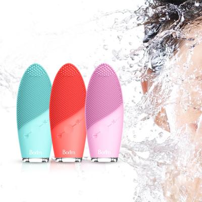 China Quick Delivery Silicone Deep Clean Pore Face Electric Facial Cleansing Brush With Heating Function IPX 7 for sale