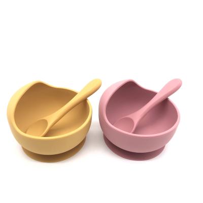 China BPA Free Baby Bowls BPA Free Non Slip Silicone Suction Bowls with Spoon for Baby Toddler Bowl Set for sale