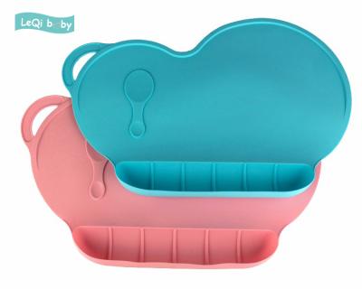 China Kids Silicone Non-Toxic And Safe Kids Plates Non-Slip Feeding Place Mat Dish For Kids for sale