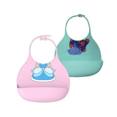 China Bpa Free Antibacterial Food Grade Kids Feeding Kids Waterproof Baby Silicone Bib Set Colorful Silicone Baby Bib for sale