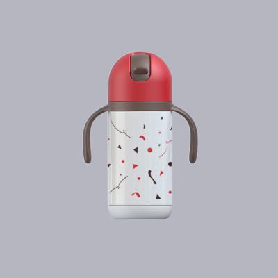 China BPA Free 280ml Kids Stainless Steel Vacuum Outdoor Water Bottle With Straw Toddler Kids Sippy Thermos Cup for sale