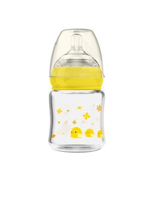 China BPA Free Glass Bottle 120ML For Baby Food Grade High Hardness Milk Bottle for sale