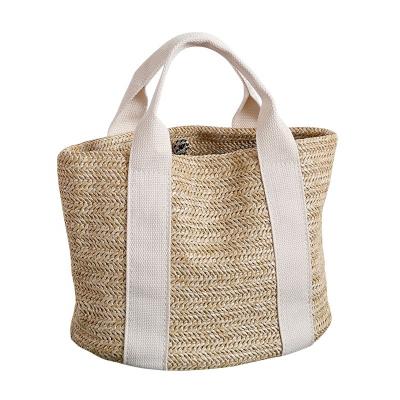 China Other Tote Bags Women Basket Beach New Design Lunch Box Summer Customized Woven Straw Bucket Bag for sale