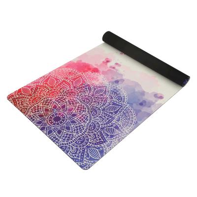 China Travel Soft Portable Washable Private Label Yoga Mat Natural Rubber Suede Foldable Mat for sale