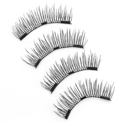 China 3 Magnets 6D Sensitive Magnetic Eyelashes Lashes Handmade Thicker Reusable False Eyelashes No Glue Eye Lashes Makeup Kit 4pcs/pair for sale