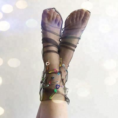 China Cheap Glitter Handmade QUICK DRY Pin Women Tulle Socks Colorful From Hotsale for sale