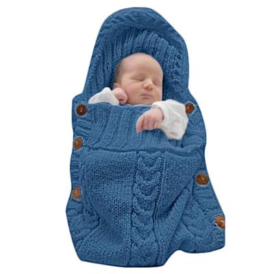 China PORTABLE Newborn Baby Wrap Wrap Blanket Knit Sleeping Bag Sleep Sack Stroller Wrap For Baby for sale