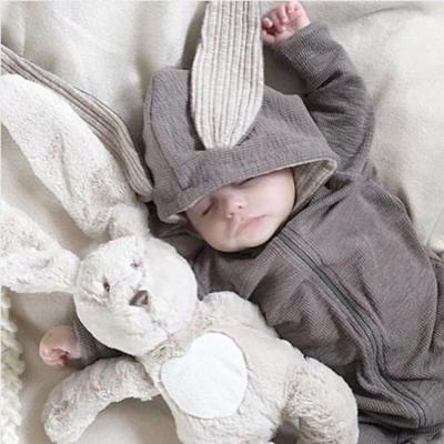 China 100% Unisex Funky Long Sleeve Lovely Bunny Ear Baby Jumpsuit Romper Cotton Infant Toddler Kids Shower Teams Jumpsuit Clothes For Baby for sale